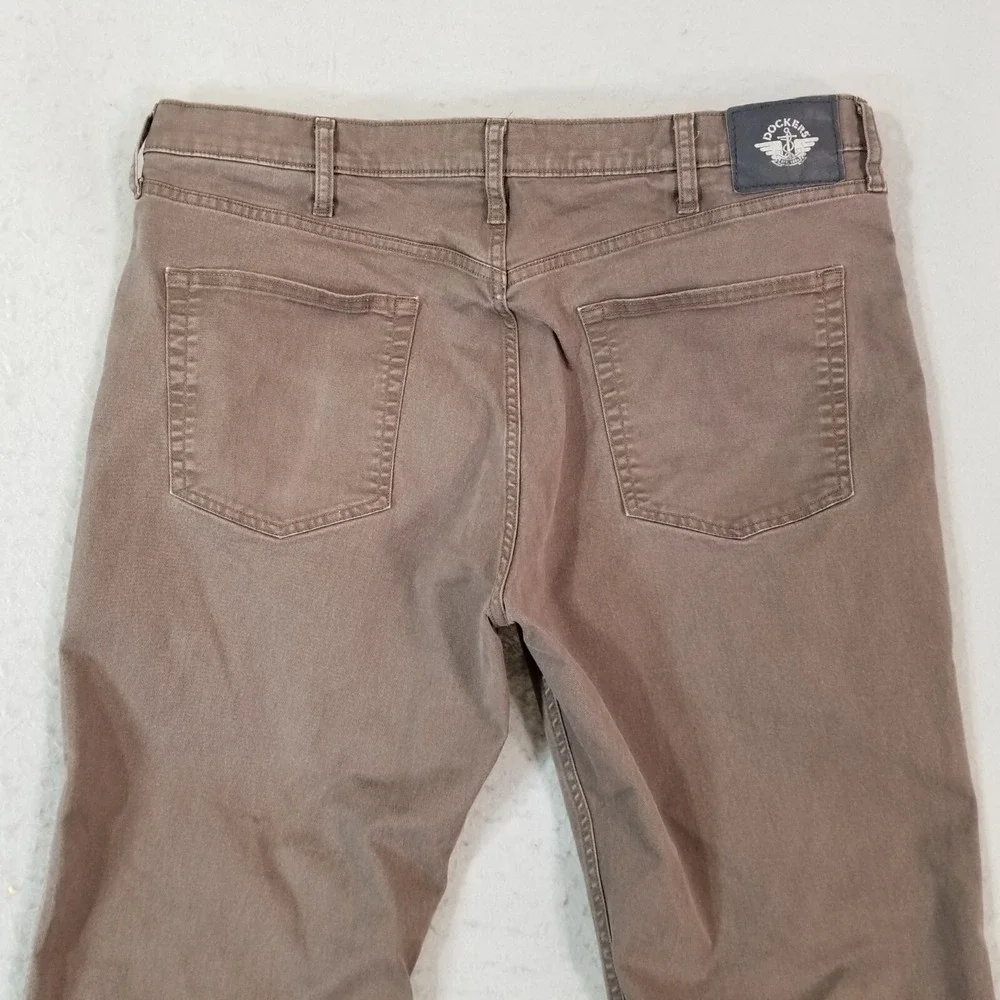 Levi's Dockers jeans men's 38x30 regular straight brown stretch denim pants